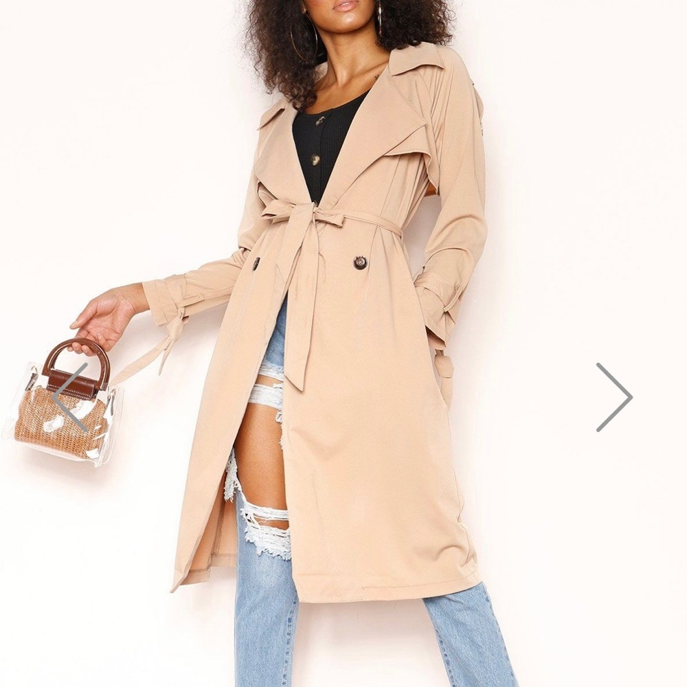 Dacia Beige Longline Trench Coat